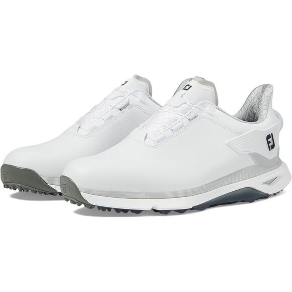 FootJoy Mens Pro/SLX Boa Golf Sneakers US 12 M White Grey Leather Athletic GUC - Picture 1 of 14